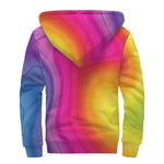 Rainbow Flow Print Sherpa Lined Zip Up Hoodie