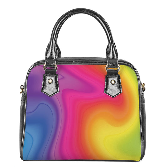 Rainbow Flow Print Shoulder Handbag