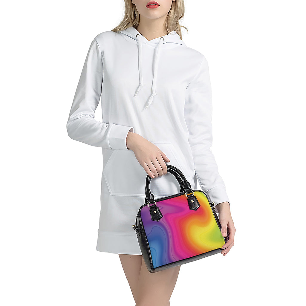 Rainbow Flow Print Shoulder Handbag