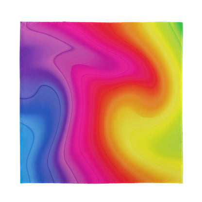 Rainbow Flow Print Silk Bandana