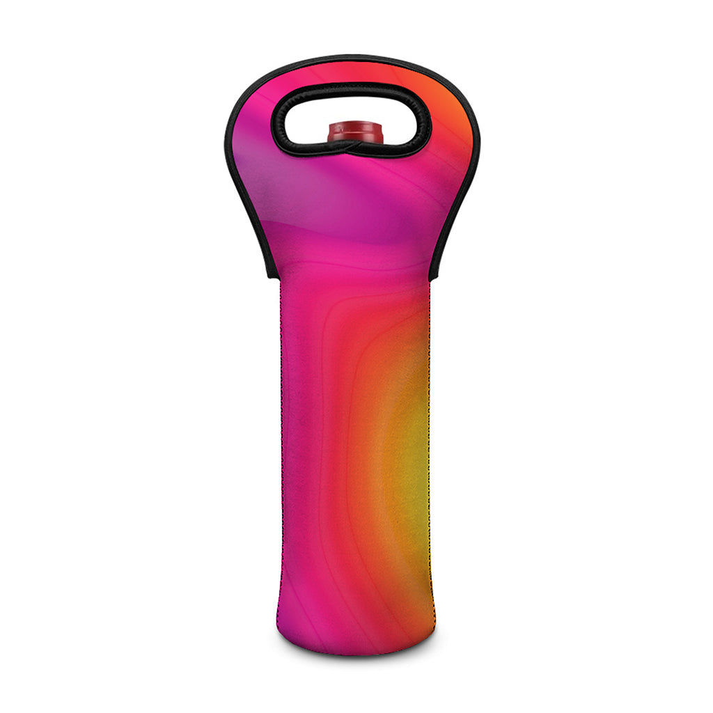 Rainbow Flow Print Single Neoprene Wine Tote