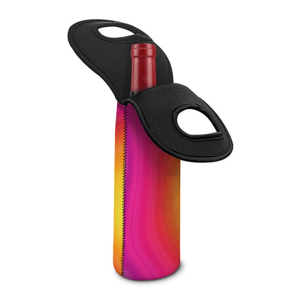 Rainbow Flow Print Single Neoprene Wine Tote