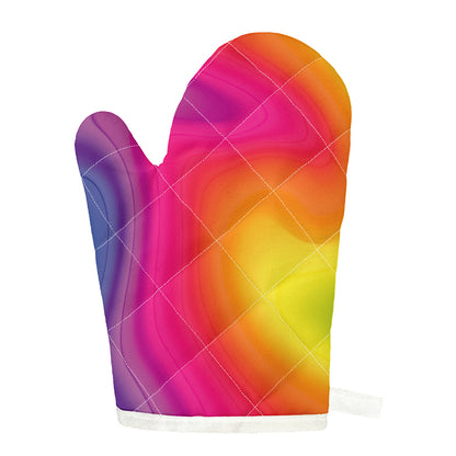 Rainbow Flow Print Single Oven Mitt
