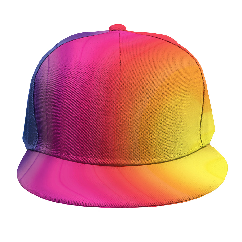 Rainbow Flow Print Snapback Cap