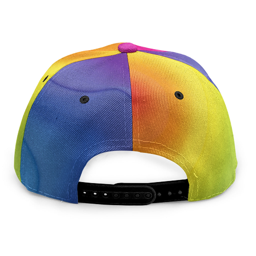 Rainbow Flow Print Snapback Cap