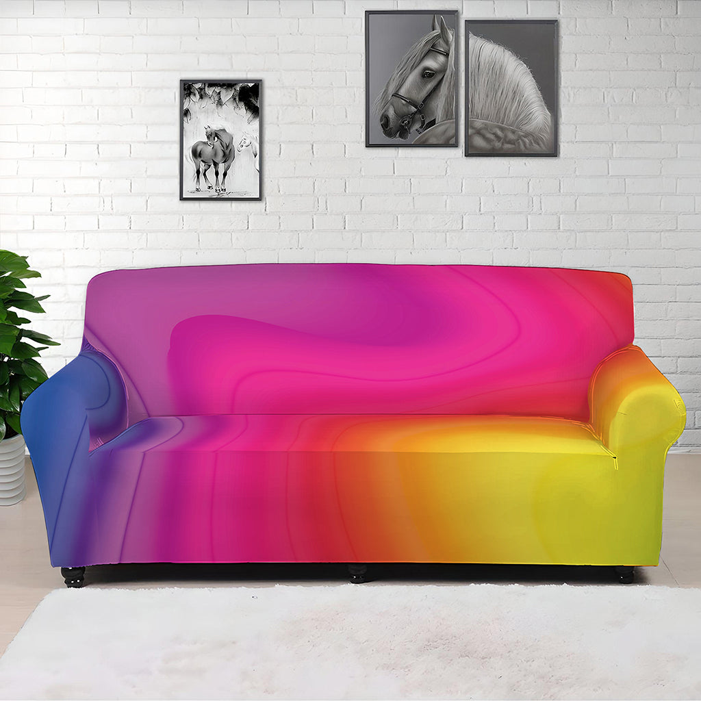 Rainbow Flow Print Sofa Cover