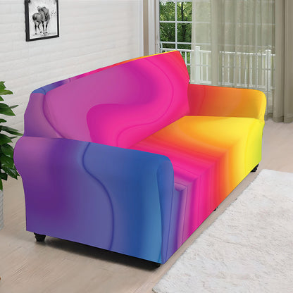 Rainbow Flow Print Sofa Cover