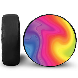 Rainbow Flow Print Tire Cover