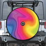 Rainbow Flow Print Tire Cover With Camera Hole