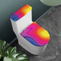 Rainbow Flow Print Toilet Lid And Tank Cover Set