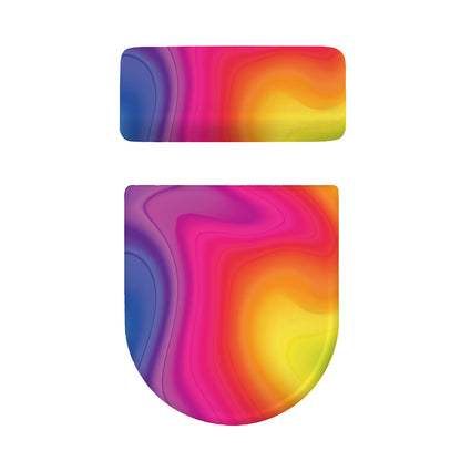 Rainbow Flow Print Toilet Lid And Tank Cover Set