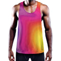 Rainbow Flow Print Men's Workout Tank Top