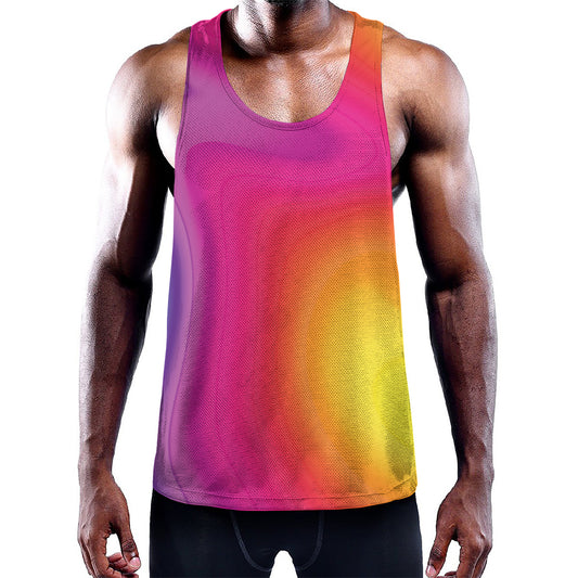 Rainbow Flow Print Training Tank Top