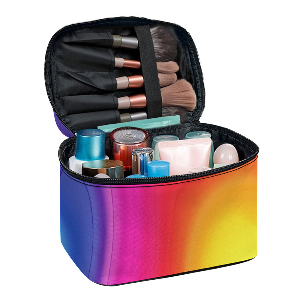 Rainbow Flow Print Travel Makeup Bag