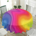 Rainbow Flow Print Waterproof Round Tablecloth