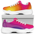 Rainbow Flow Print White Chunky Shoes