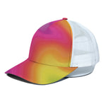 Rainbow Flow Print White Mesh Trucker Cap