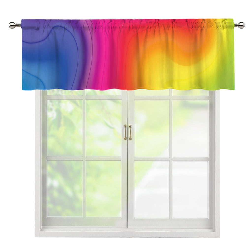 Rainbow Flow Print Window Valance