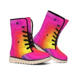 Rainbow Flow Print Winter Boots