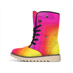 Rainbow Flow Print Winter Boots