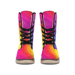 Rainbow Flow Print Winter Boots