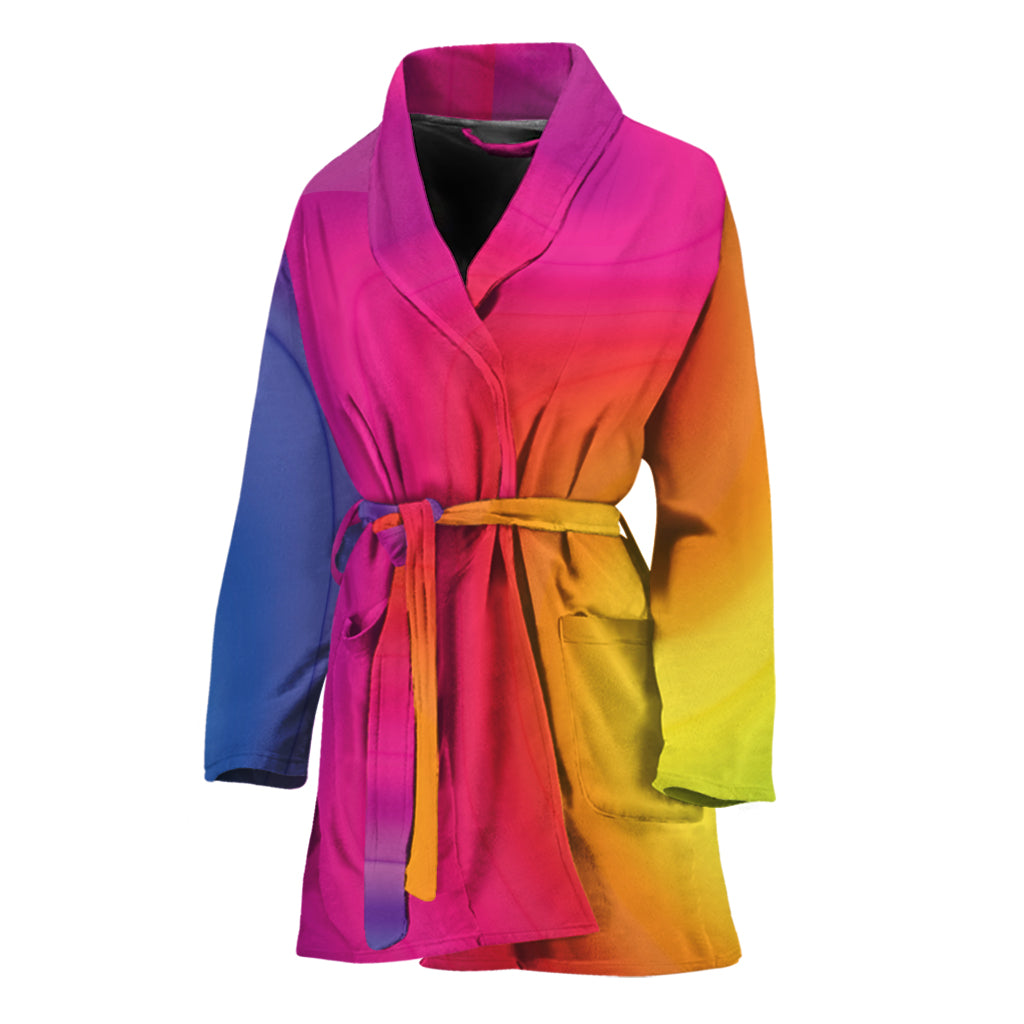 Rainbow Flow Print Women's Bathrobe