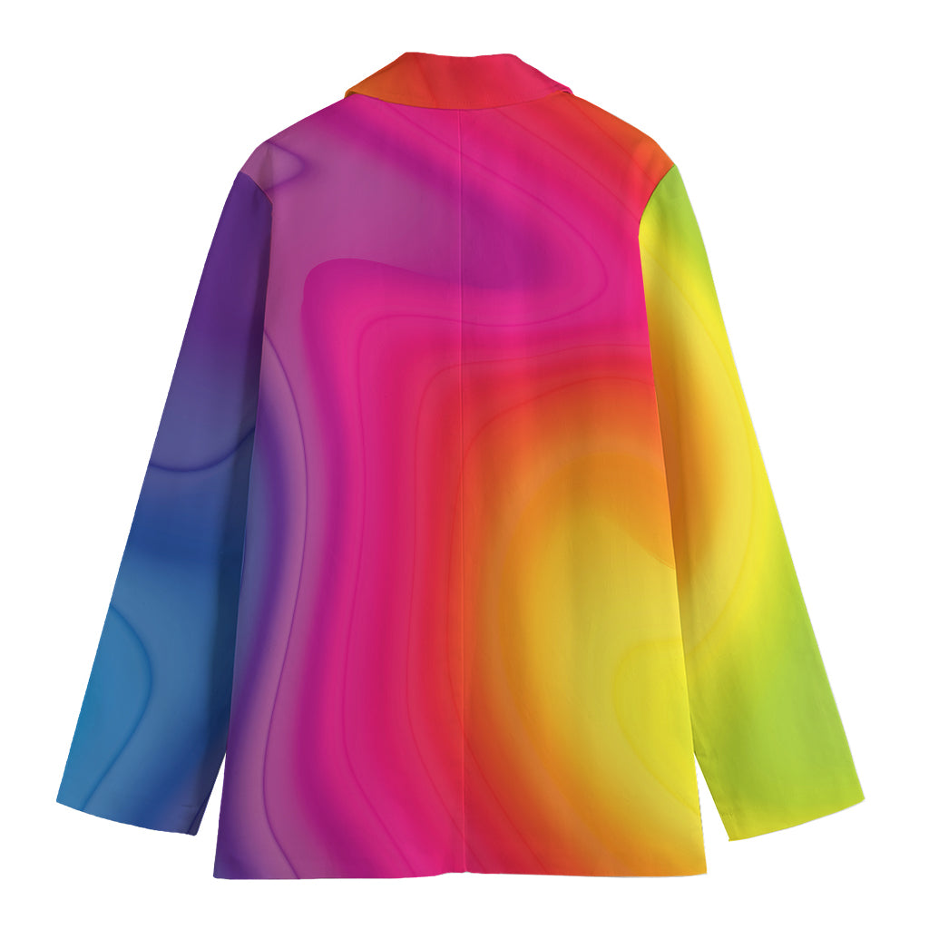 Rainbow Flow Print Women's Blazer