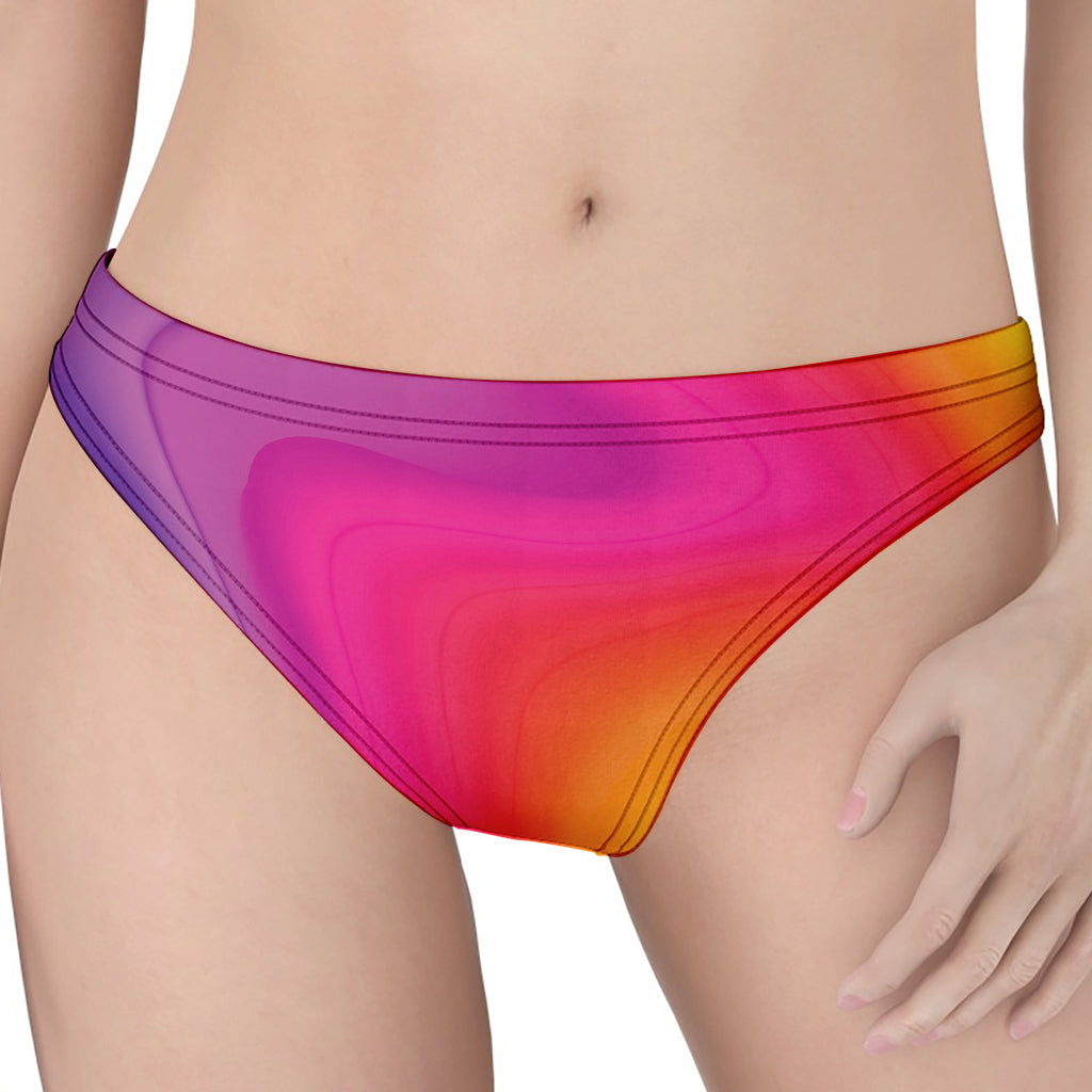 Rainbow Flow Print Women's Thong