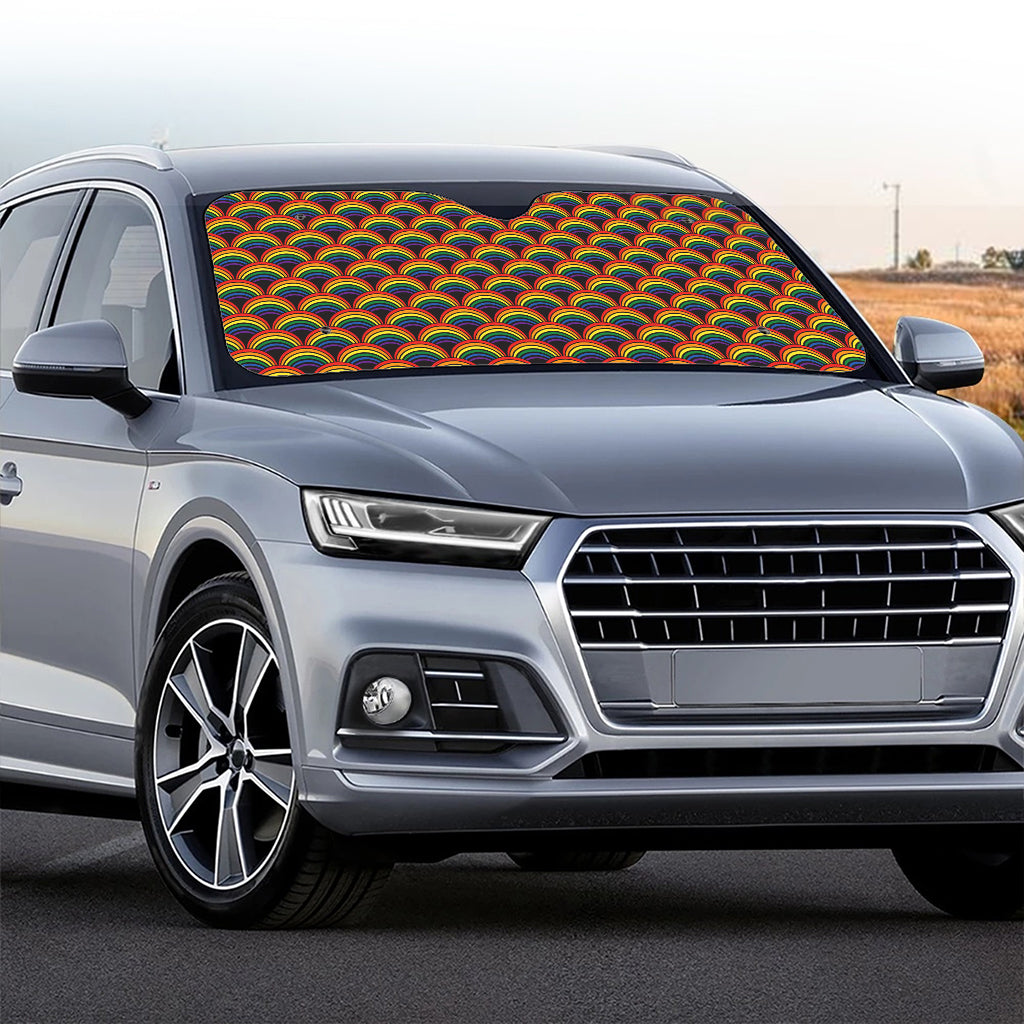 Rainbow Gay Pride Pattern Print Car Windshield Sun Shade