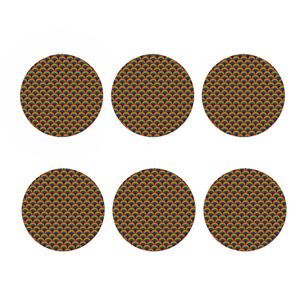 Rainbow Gay Pride Pattern Print Coaster Set