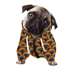 Rainbow Gay Pride Pattern Print Dog Zip Up Hoodie