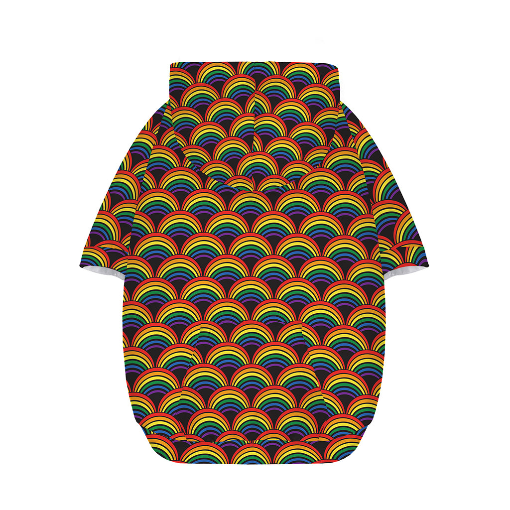 Rainbow Gay Pride Pattern Print Dog Zip Up Hoodie