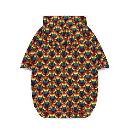 Rainbow Gay Pride Pattern Print Dog Zip Up Hoodie