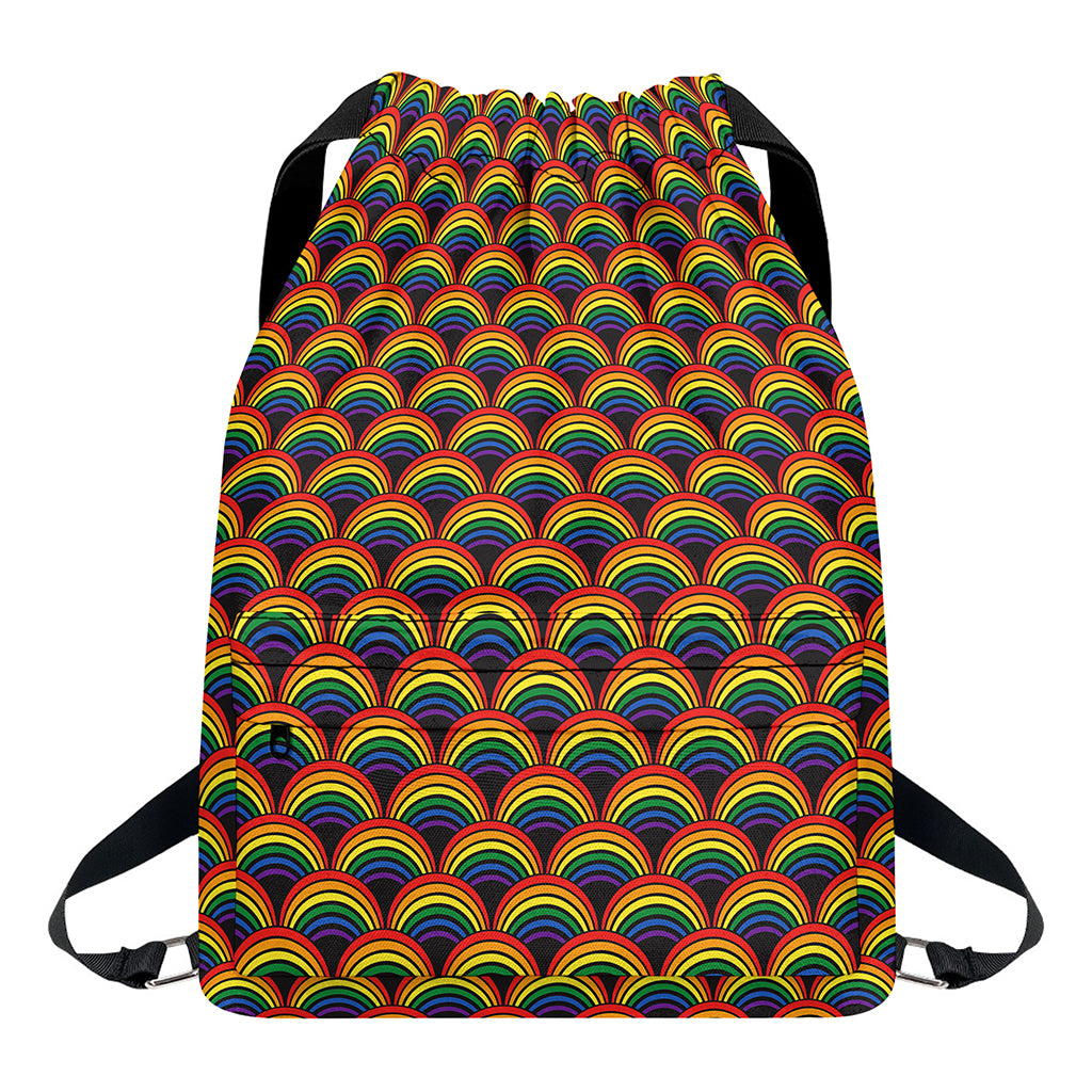 Rainbow Gay Pride Pattern Print Drawstring Backpack