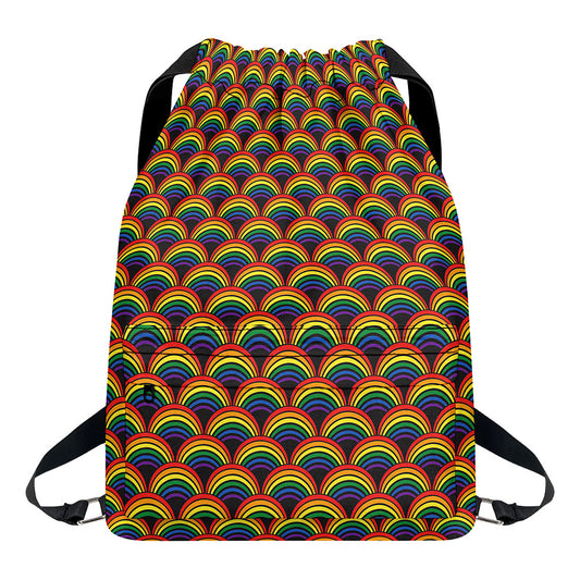 Rainbow Gay Pride Pattern Print Drawstring Backpack