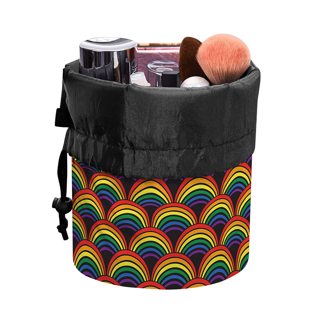 Rainbow Gay Pride Pattern Print Drawstring Makeup Bag