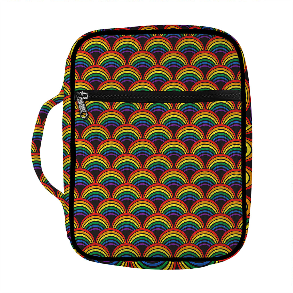 Rainbow Gay Pride Pattern Print Front Pocket Bible Bag