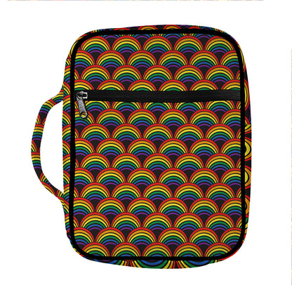 Rainbow Gay Pride Pattern Print Front Pocket Bible Bag