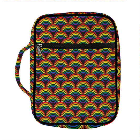 Rainbow Gay Pride Pattern Print Front Pocket Bible Bag