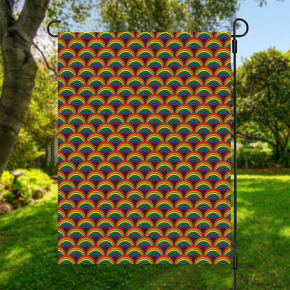 Rainbow Gay Pride Pattern Print Garden Flag