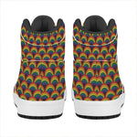 Rainbow Gay Pride Pattern Print High Top Leather Sneakers