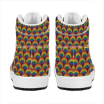 Rainbow Gay Pride Pattern Print High Top Leather Sneakers