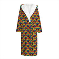 Rainbow Gay Pride Pattern Print Hooded Bathrobe