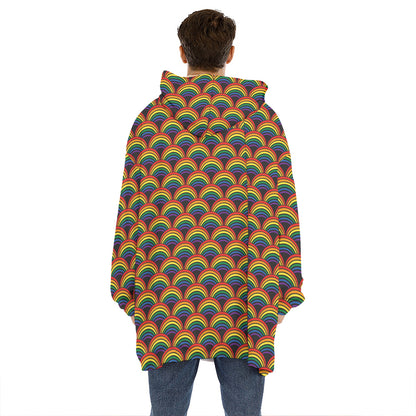 Rainbow Gay Pride Pattern Print Hoodie Blanket