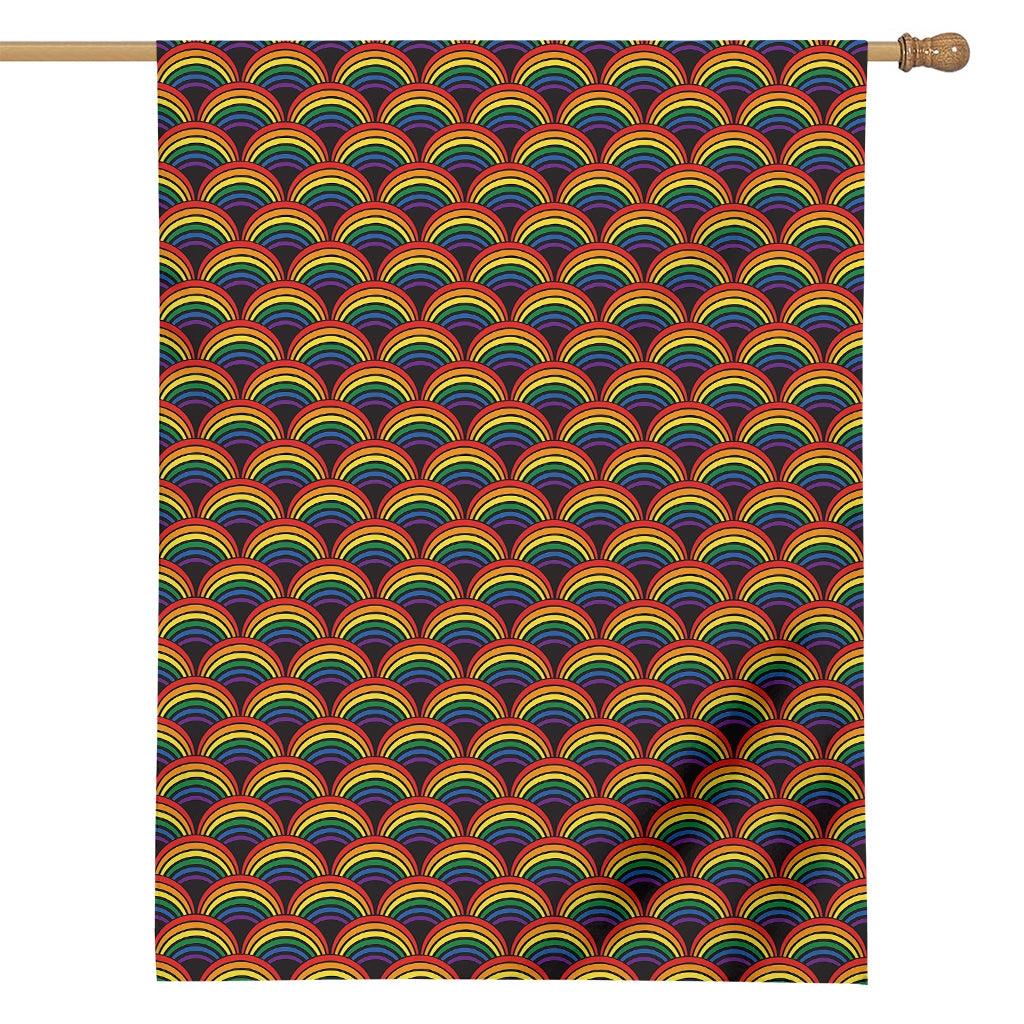 Rainbow Gay Pride Pattern Print House Flag