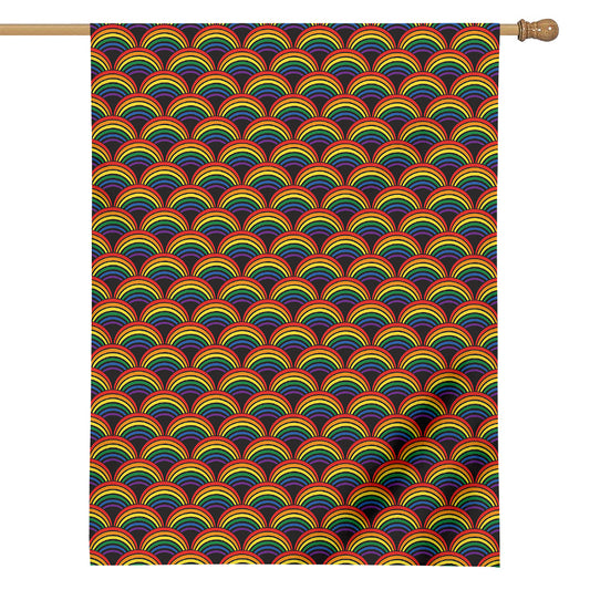 Rainbow Gay Pride Pattern Print House Flag