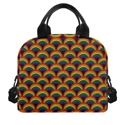 Rainbow Gay Pride Pattern Print Insulated Lunch Bag