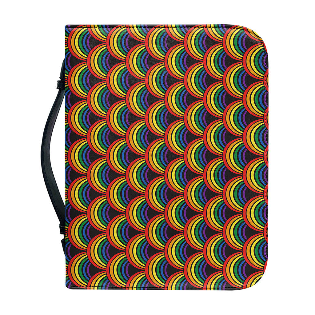 Rainbow Gay Pride Pattern Print Leather Bible Cover