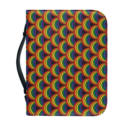 Rainbow Gay Pride Pattern Print Leather Bible Cover