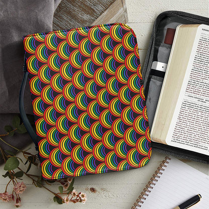 Rainbow Gay Pride Pattern Print Leather Bible Cover